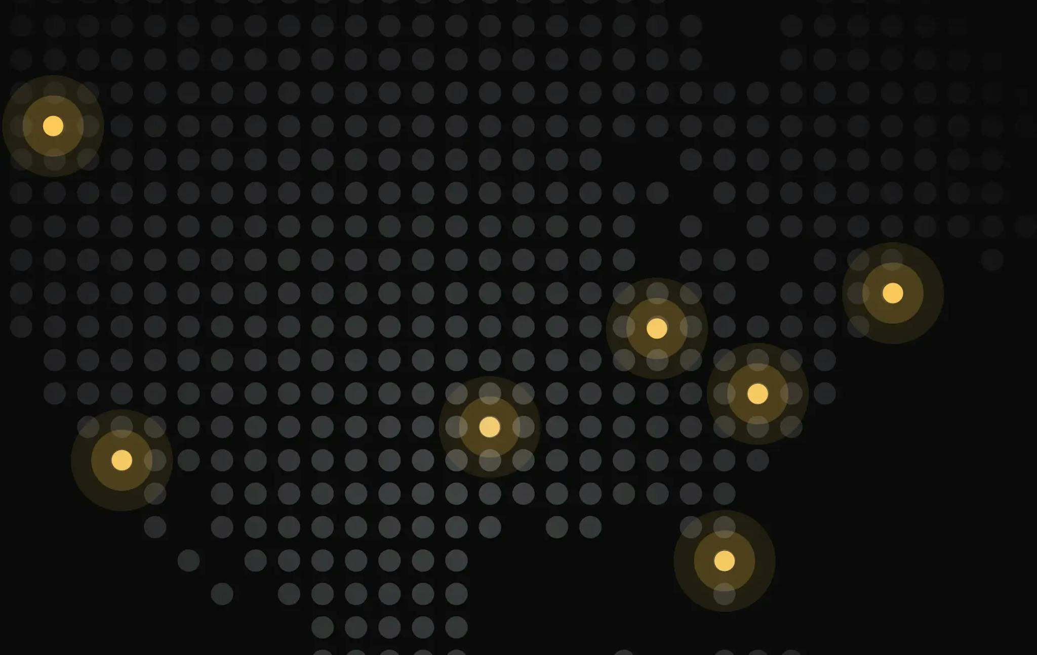 Map showing service areas